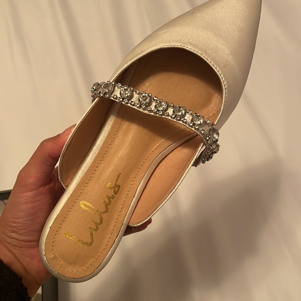 Ivory Flats with Rhinestones